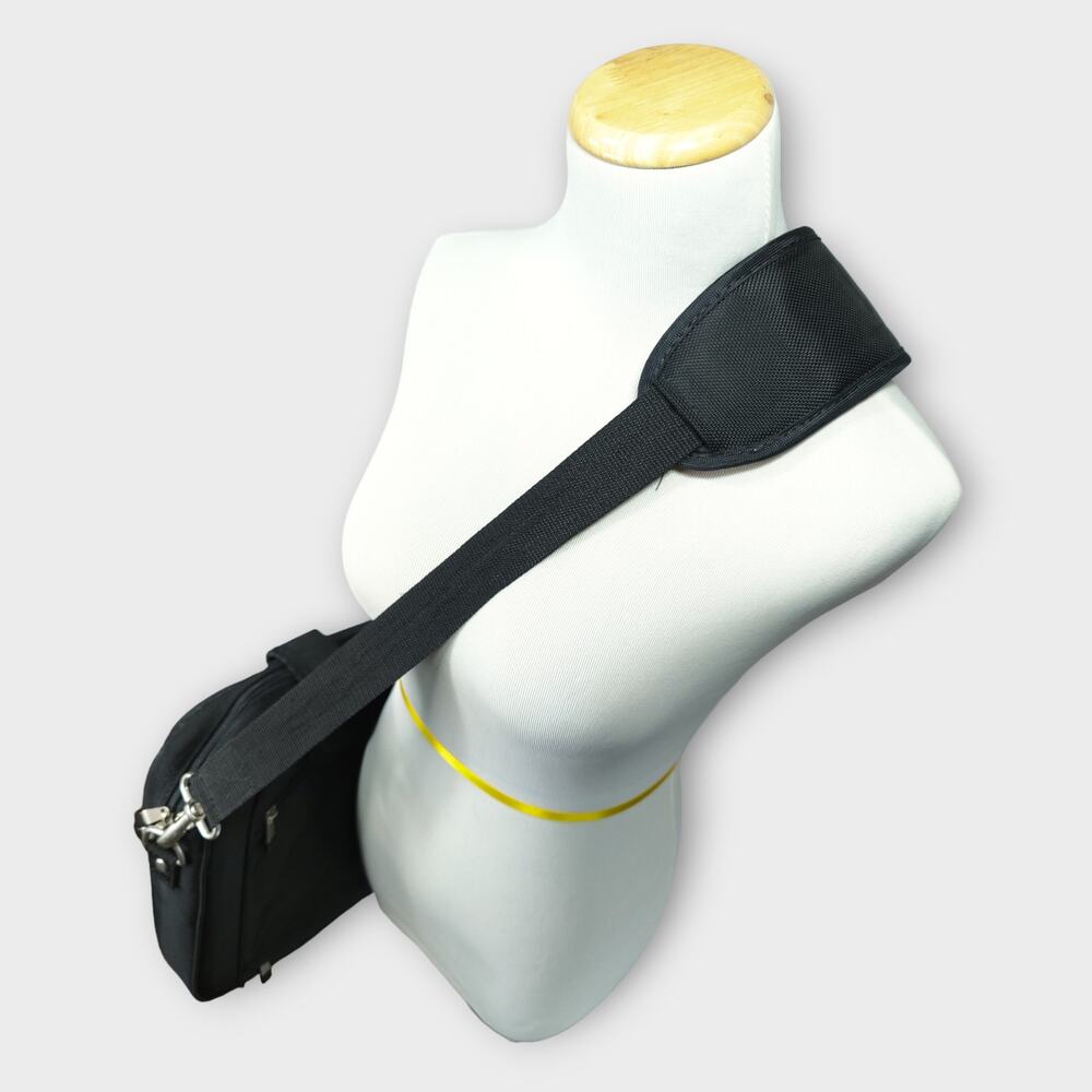 Dell Logo Black Nylon Laptop Travel Bag Adjustable Strap W16.5" x H13" x D 4.5" - Picture 2 of 7